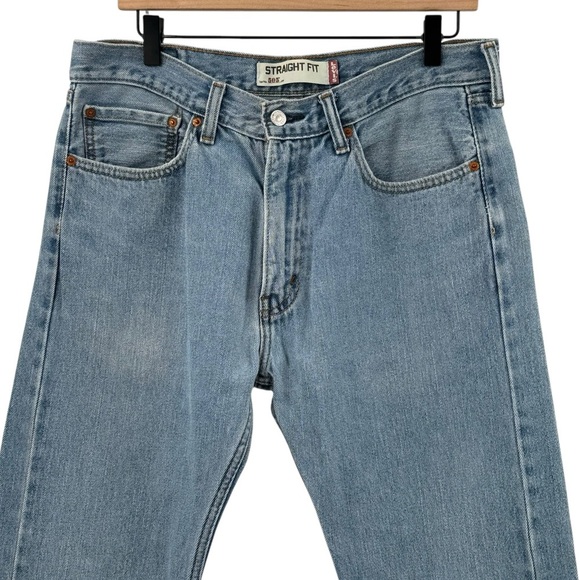 Levi's 505 Straight Leg Jeans Medium Wash Blue Broken In 100% Cotton | 34x32 10 - Picture 5 of 13